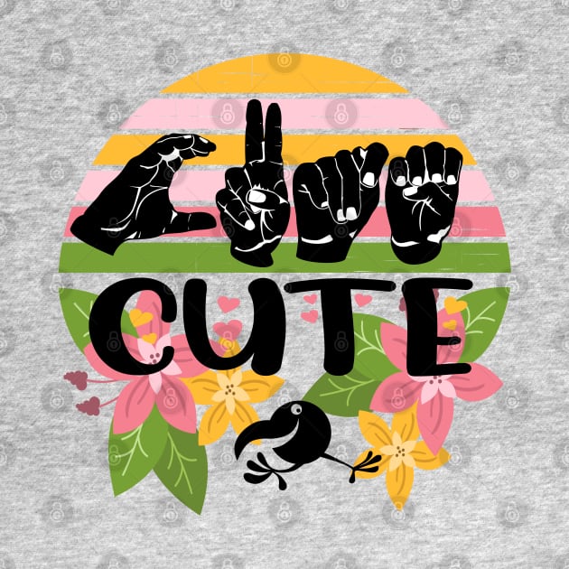 Cute sign language, Spring, floral and full of joy gift by alcoshirts